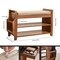 3 Tier Bamboo Brown Shoe Rack Bench Storage Organizer Shelf Entryway Hallway